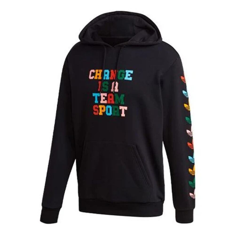 Adidas Women’s “Change Is a Team Sport” Hoodie Size S Black/Multi — $35.00